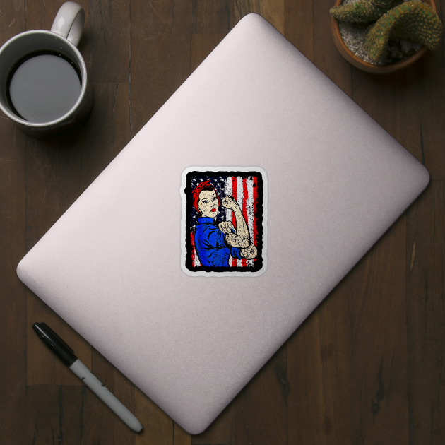 Rosie The Riveter Feminist Patriotic by akkadesigns